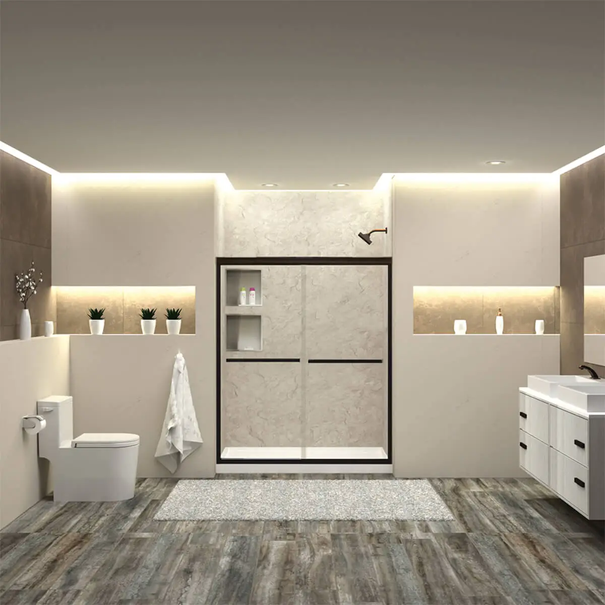 Custom walk-in shower from CALbath Renovations Custom bathroom remodeling with CALbath and Samuel Mueller