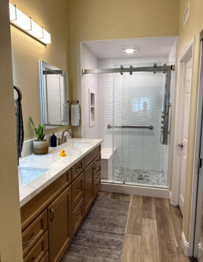 Walk-in shower with frameless glass in Torrance