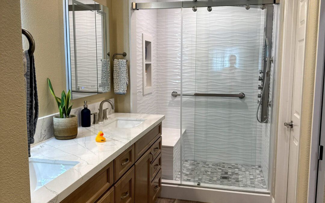 Updated vanity and lighting in a resale-ready Mission Viejo bathroom