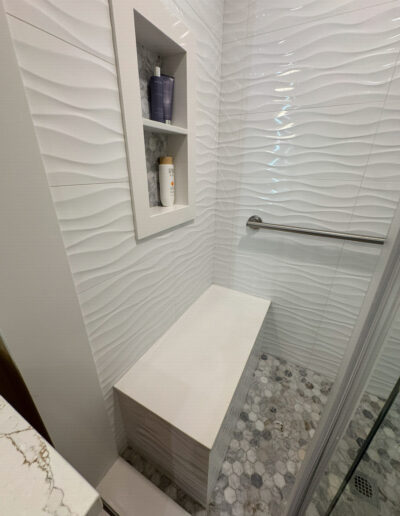 Spacious walk-in shower